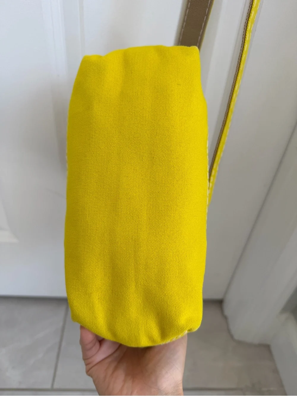 Merci - Candide shopping bag in canvas - Yellow Small with Keychain